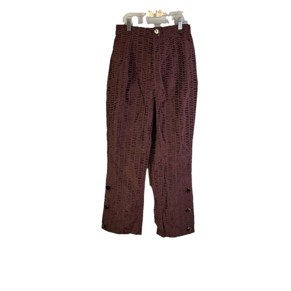 Keepsake Revolve Chocolate Brown Button Detail High Rise Pants - Picture 1 of 8